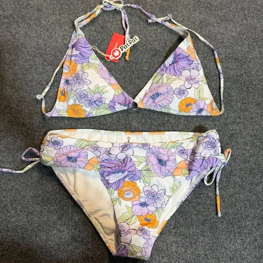 PatPat Women’s XL purple floral bikini set